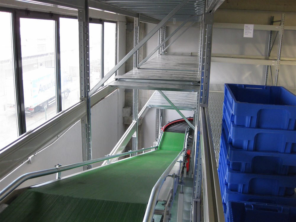 Transporter s ravnom PVC trakom, kosi